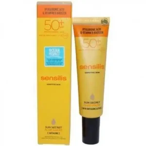 Crème Solaire Visage Sensilis Sun Secret Fluide SPF 50+ Anti-Âge