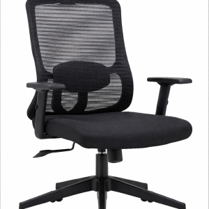 Chaise de Bureau Ergonomique en Maille Noire avec Appui-tête et Support Lombaire Réglable