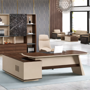 Bureau de Direction Moderne avec Retour – Design Élégant & Fonctionnel